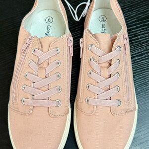 Cat & Jack Pink Canvas Zip-Detail Slip-On Sneakers